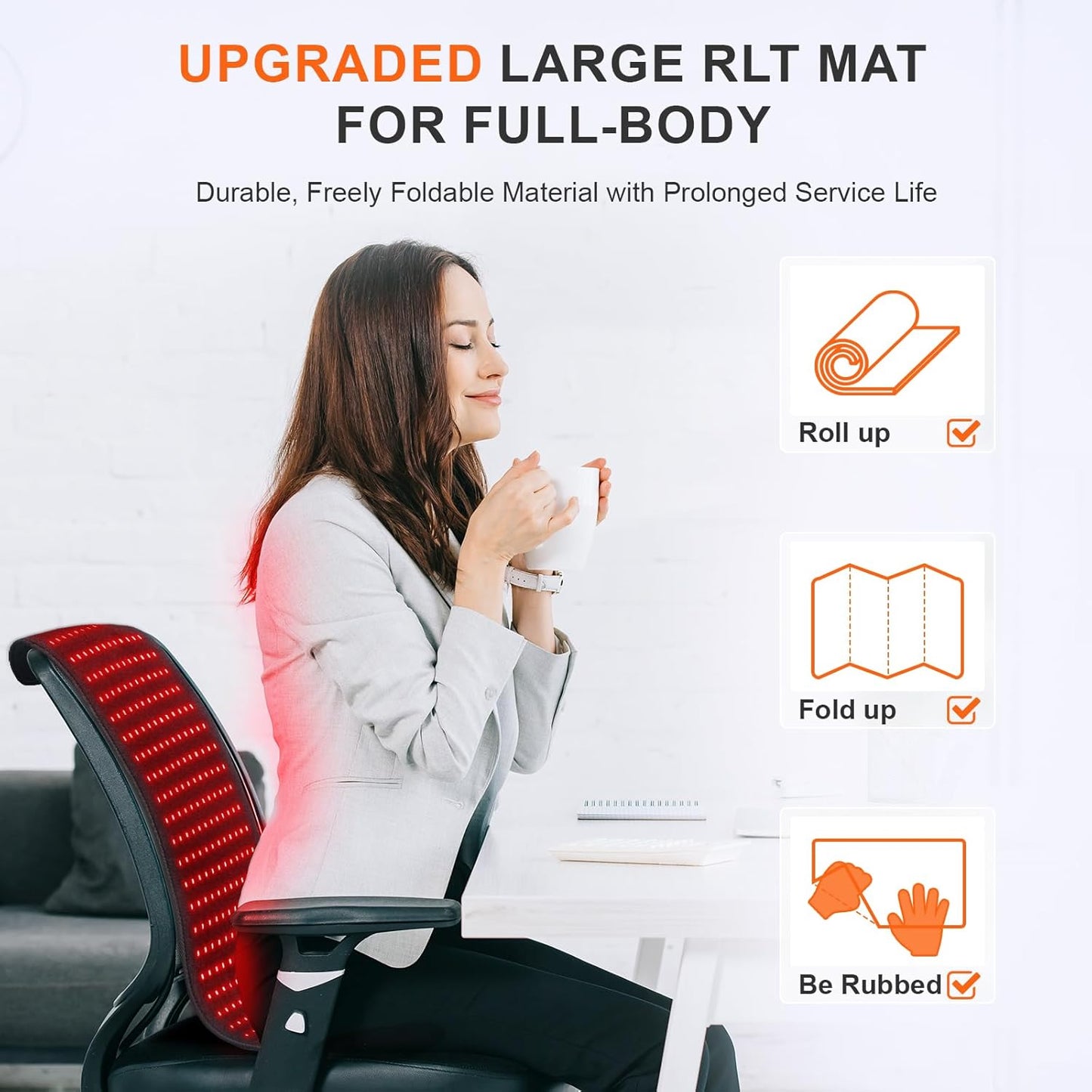 Red Light Therapy Mat, 360PCS Large Red Light Therapy Pad for Body with 660Nm 850Nm near Infrared Light Redlight Therapy Devices Mats Belt for Back Waist Shoulder Discomfort with Timer Pulse